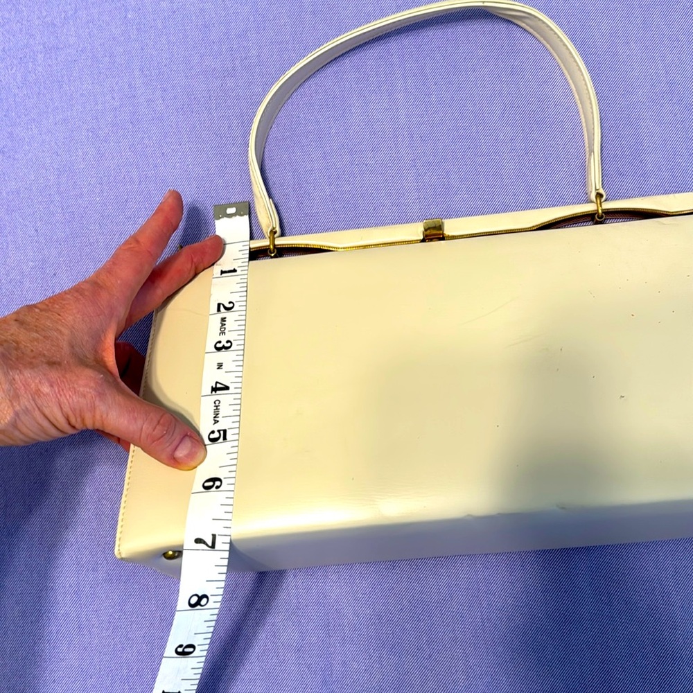 Vintage Theodor purse from the 1950’s.  Never used. Cream leather. - Picture 10 of 11
